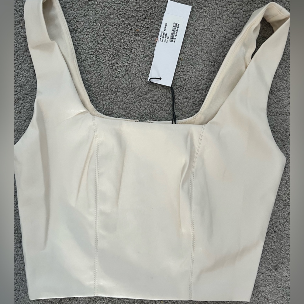 NWT LBLC the Label Ivory Sleeveless Blouse